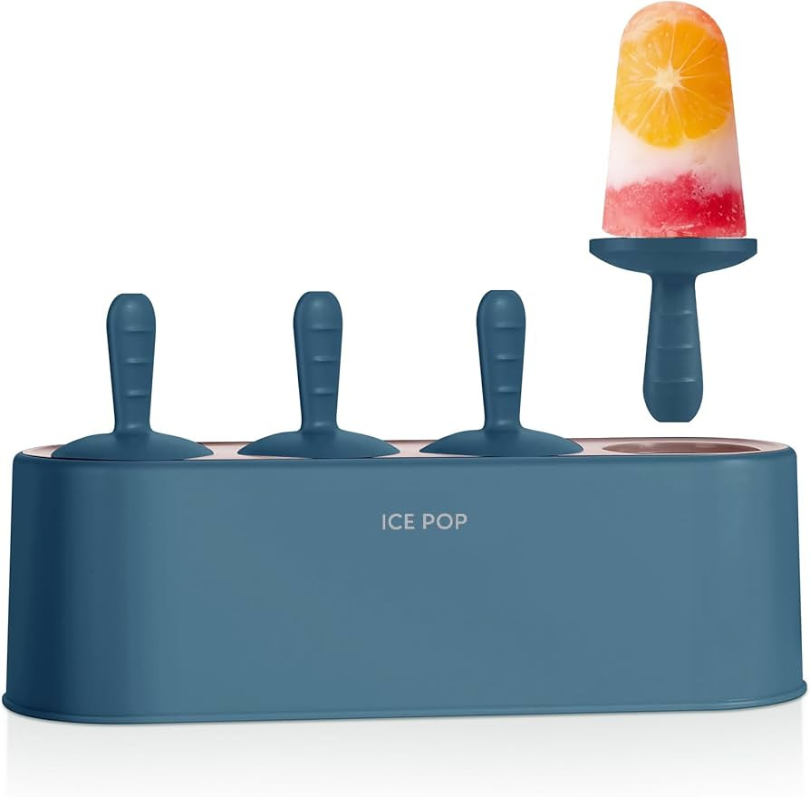 Popsicle Mold Set 4 Pieces Homemade Silicone Popsicle Maker Easy Release Ice Cream Molds Reusable... | Amazon (US)