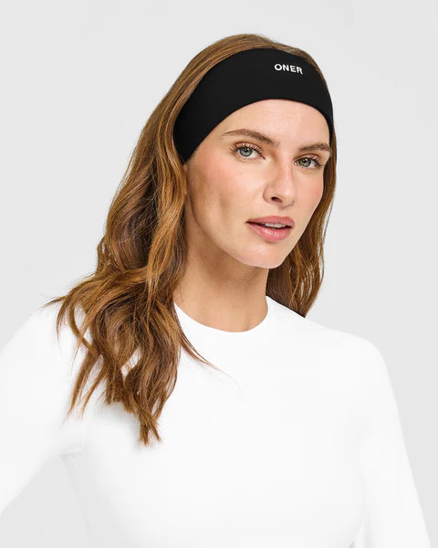 SoftMotion™ Headband with White Logo 
 Black | Oner Active (UK / US)