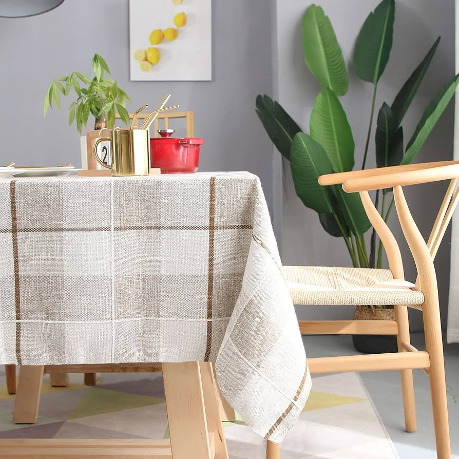 Amazon.com: qiden Buffalo Check Tablecloth Square/Rectangle Wrinkle Free Washable Polyester Table... | Amazon (US)