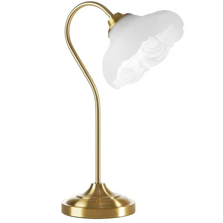 Beautiful by Drew Barrymore 19" Gold Metal Table Lamp with Glass Petal Shade | Walmart (US)