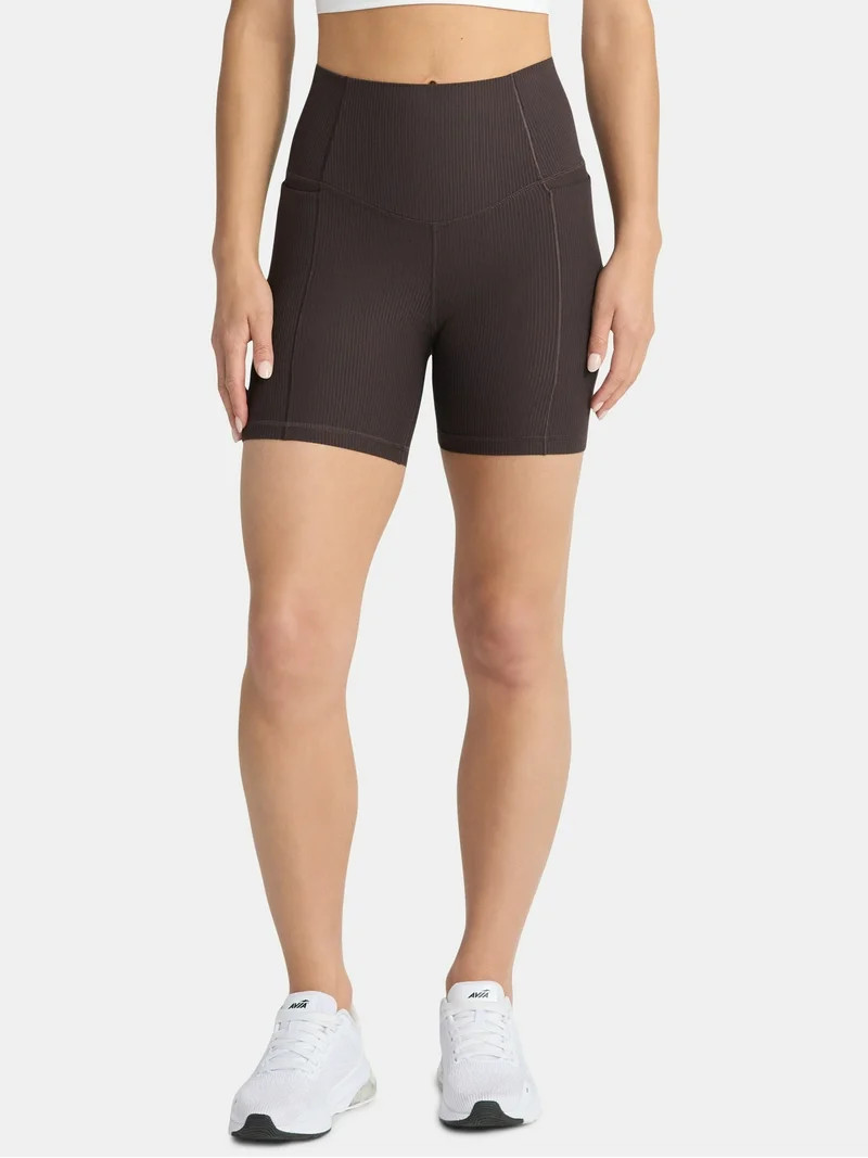 Avia Women's and Women's Plus Ribbed SoftSculpt Bike Shorts, Sizes XS-4X | Walmart (US)