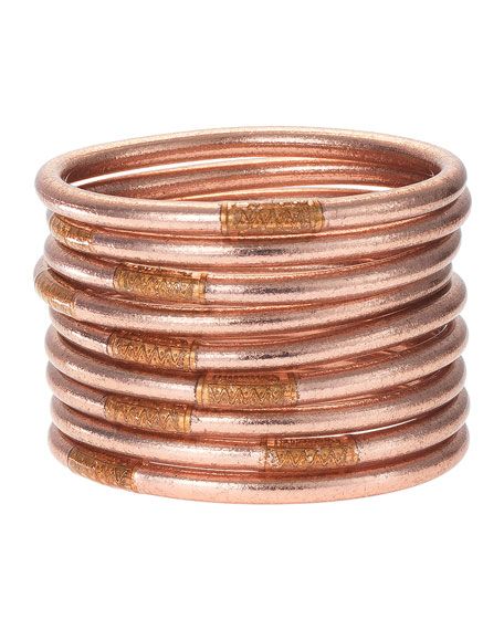 BuDhaGirl All-Weather Bangles, Rose, Size S-L | Neiman Marcus