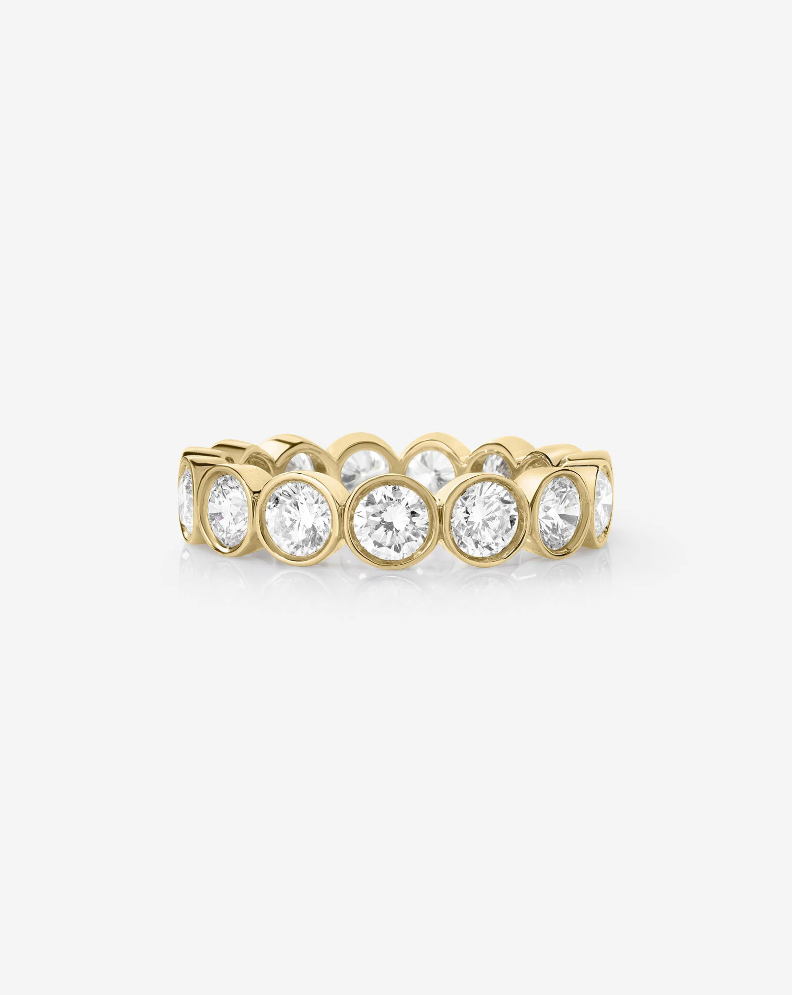 Lab Diamond Round Bezel Eternity Band - 14k Yellow Gold / Classic (2 ctw) / 6.5 | Ring Concierge