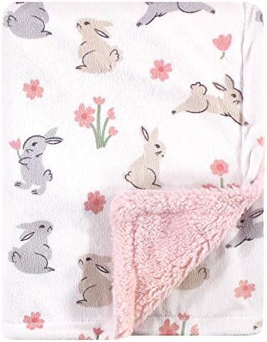 Hudson Baby Unisex Baby Plush Blanket with Sherpa Back, Bunny, One Size | Amazon (US)