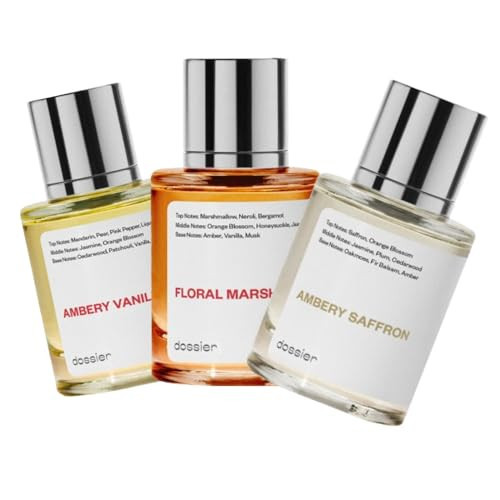 Dossier - PACK OF 3 - Eau de Parfum - Ambery Saffron - Floral Marshmallow - Ambery Vanila - Perfume Luxury - Pure Infused - Paraben Free - Vegan - Feminin - For Women - Fragrance 1,70z (Spray 50ml) | Amazon (US)