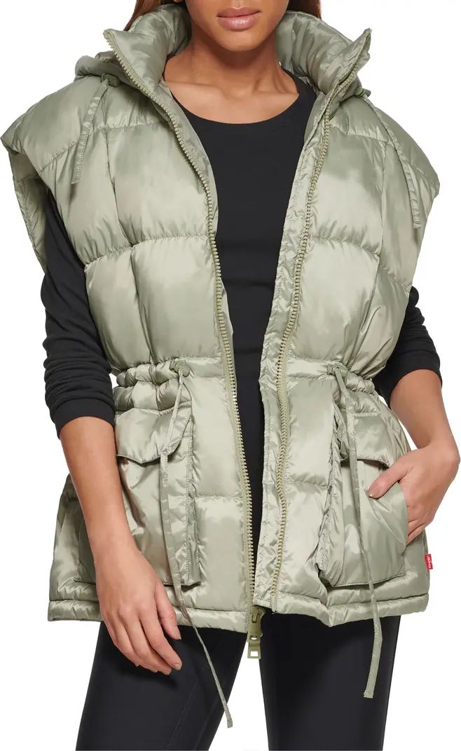 Cinch Waist Hooded Vest | Nordstrom