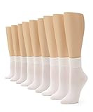 No nonsense womens Cotton Basic Cuff Socks, White - 9 Pair Pack, 4 10 US | Amazon (US)
