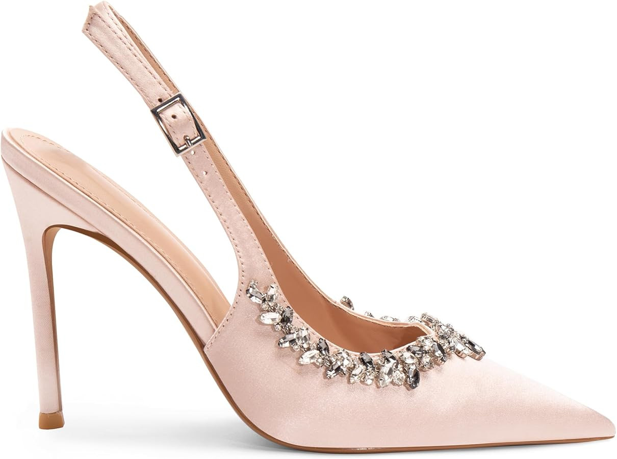 Women‘s Pumps Stiletto Heels Slingback Sexy Heels 4 Inch | Amazon (US)