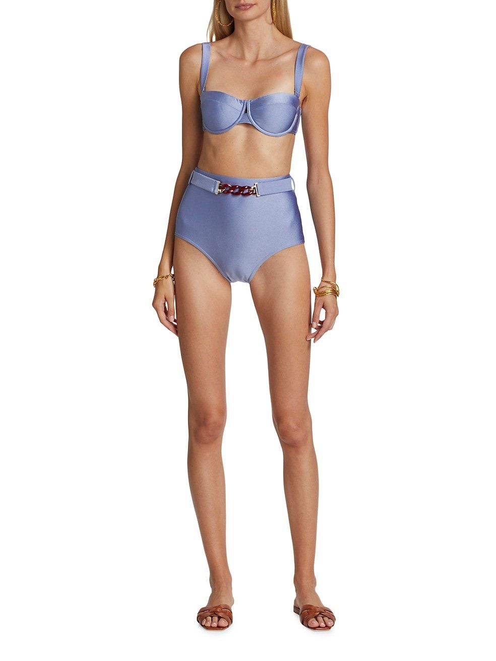 Cira High-Rise Belted Bikini Bottoms | Saks Fifth Avenue