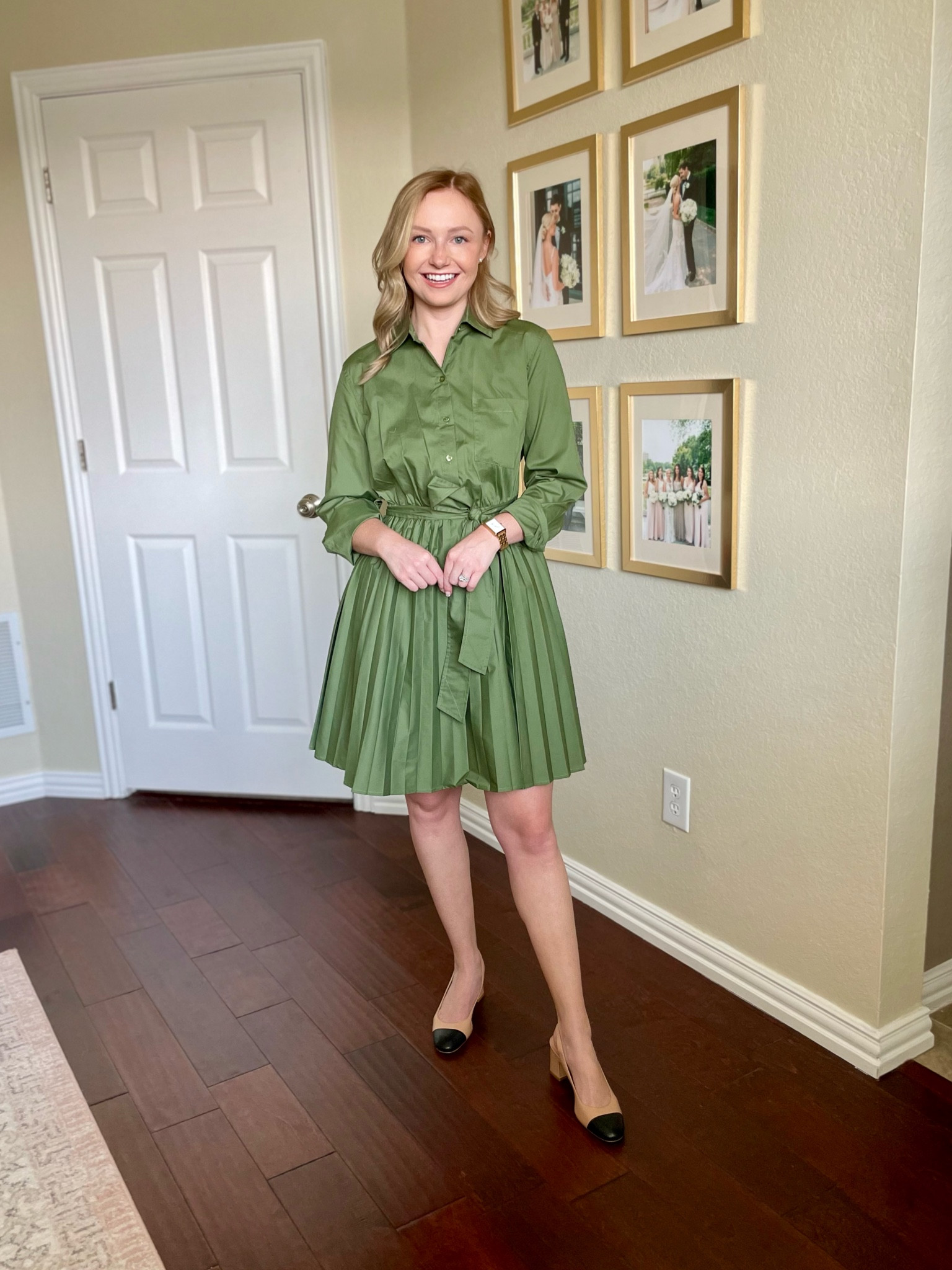 Wearing an XS | green dress, fall dress, Walmart dress, teacher dress, teacher outfit, workwear, work dress 

#LTKSeasonal #LTKWorkwear #LTKBacktoSchool