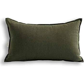 Jeanerlor Cotton Linen Square Decorative Throw Pillow Case Cushion Cover with Twin Needles Stitch... | Amazon (US)