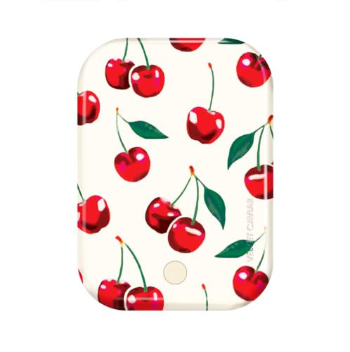 VELVET CAVIAR Battery Pack Compatible with MagSafe - Magnetic Portable Power Bank with USB-C Cable - Slim Charger for iPhone 12 13 14 15 - Fast Charging 5000 mAh (Mon Cheri Cherry) | Amazon (US)