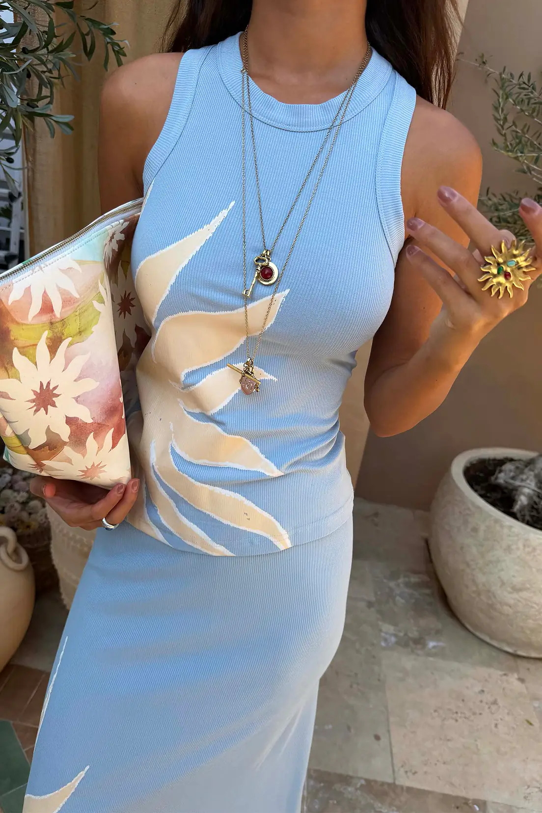 Ice Blue Sol Rib Tank | Never Fully Dressed (UK & IE)