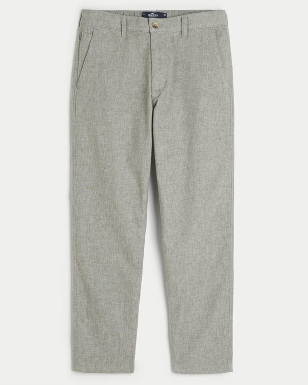 Men's Slim Straight Linen-Blend Flex Waist Pants | Men's Bottoms | HollisterCo.com | Hollister (US)