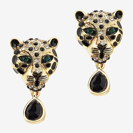 Bijoux Bar Gold Tone Leopard Womens Multi Color Drop Earrings, One Size, Multiple Colors | JCPenney