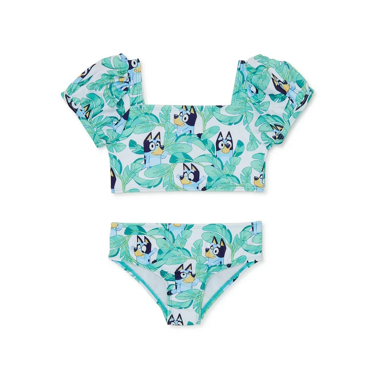 Bluey Toddler Girl Puff Sleeve Bikini, 2-Piece, Sizes 2T-5T | Walmart (US)
