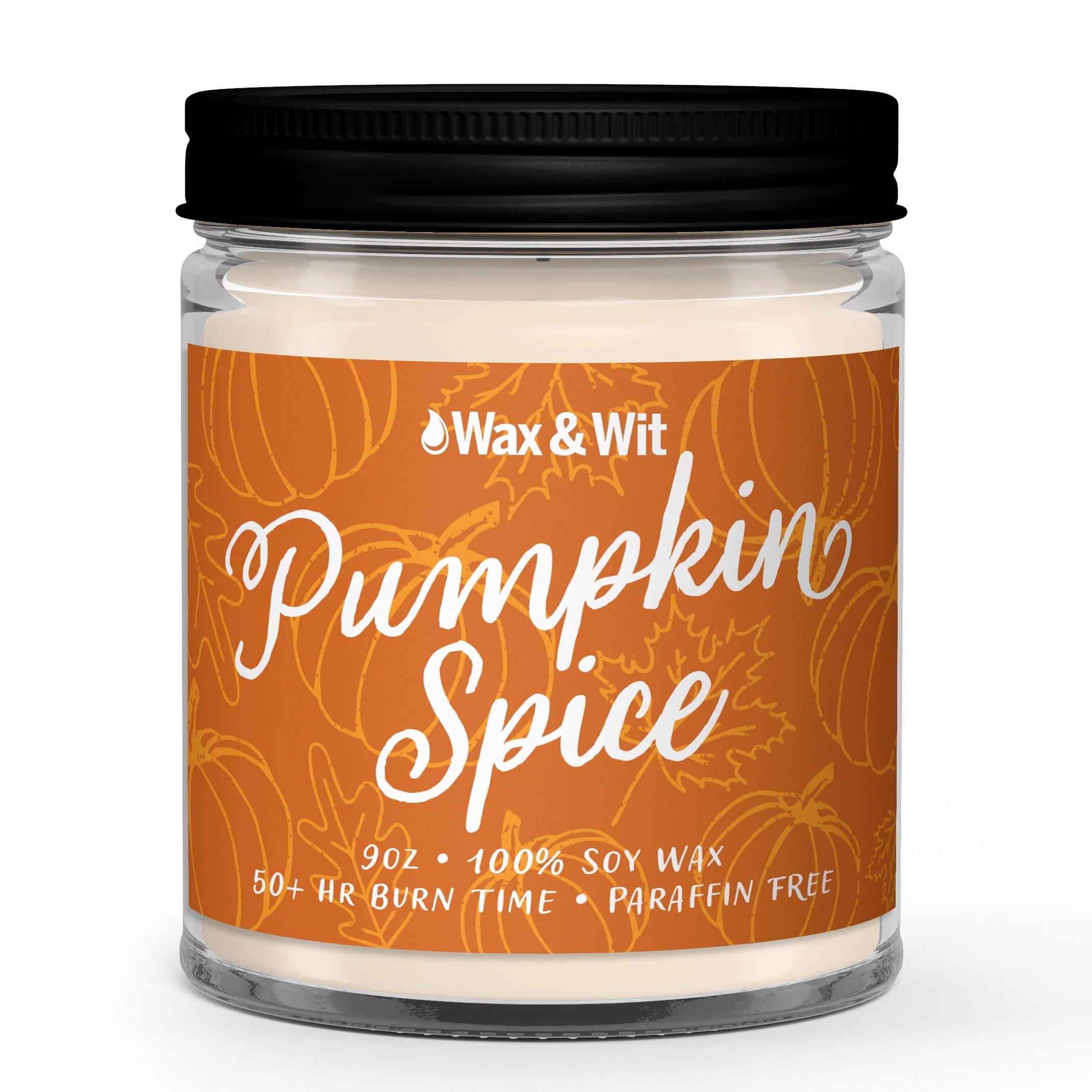Wax & Wit Inc Pumpkin Spice Scented Candle - Fall Decor, Fall Holiday Candle - 9oz Soy Candle - W... | Walmart (US)