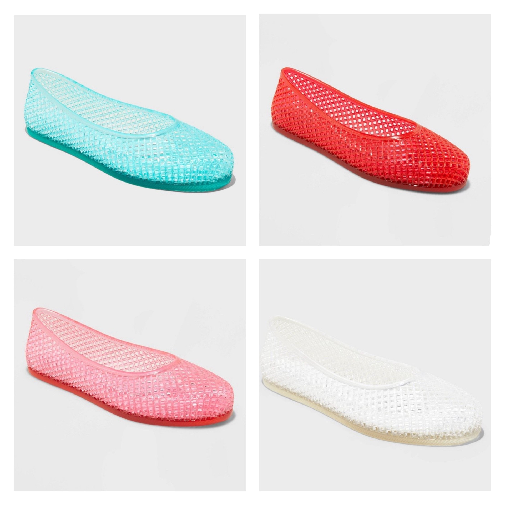 Round toe jelly sandals at Target 🎯

🌷 Red, Turquoise, Pink, Clear
☀️ Red, Clear
🍂 Turquoise, Red, Clear
❄️ Red, Clear