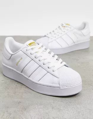 adidas Originals Superstar Bold platform sneakers in triple white | ASOS (Global)