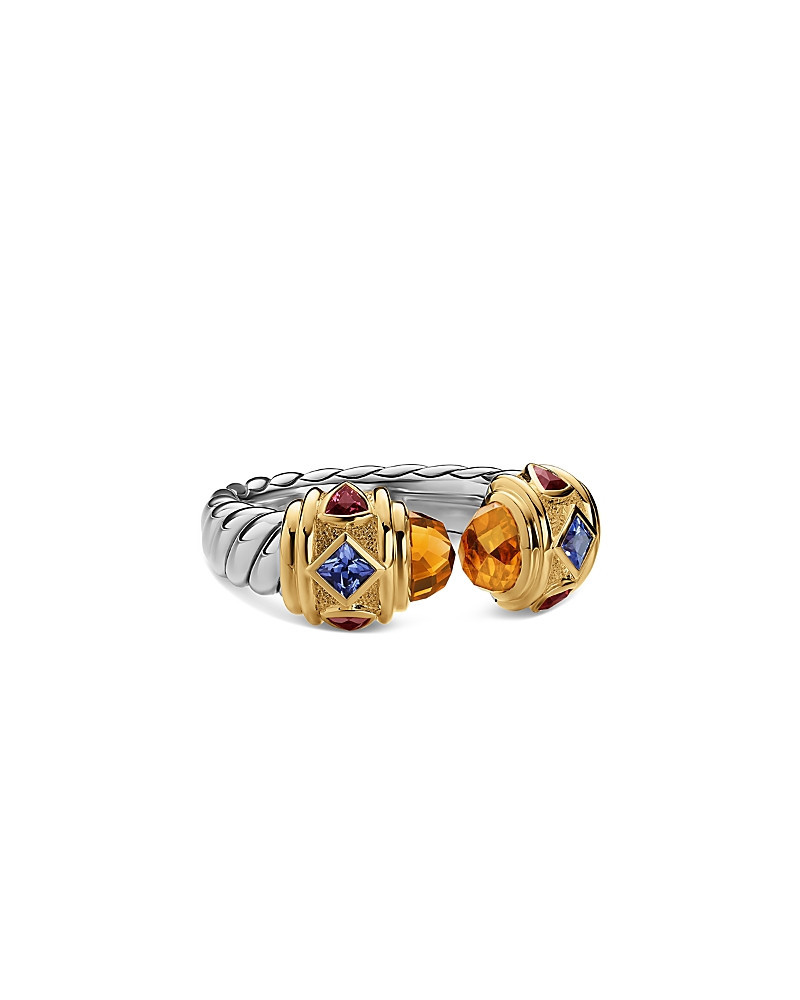 David Yurman Renaissance Color Ring in Sterling Silver with 14K Yellow Gold, Hampton Blue Topaz, Iolite and Amethyst, 9.9mm | Bloomingdale's (US)