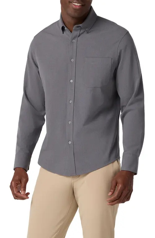 Mizzen+Main City Flannel Button-Down Shirt in Pewter Heather at Nordstrom, Size Medium | Nordstrom