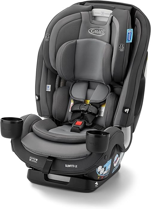 Graco SlimFit3 LX 3-in-1 Convertible Car Seat, Slim Car Seat Fits 3 Across, Rear Facing, Forward ... | Amazon (US)