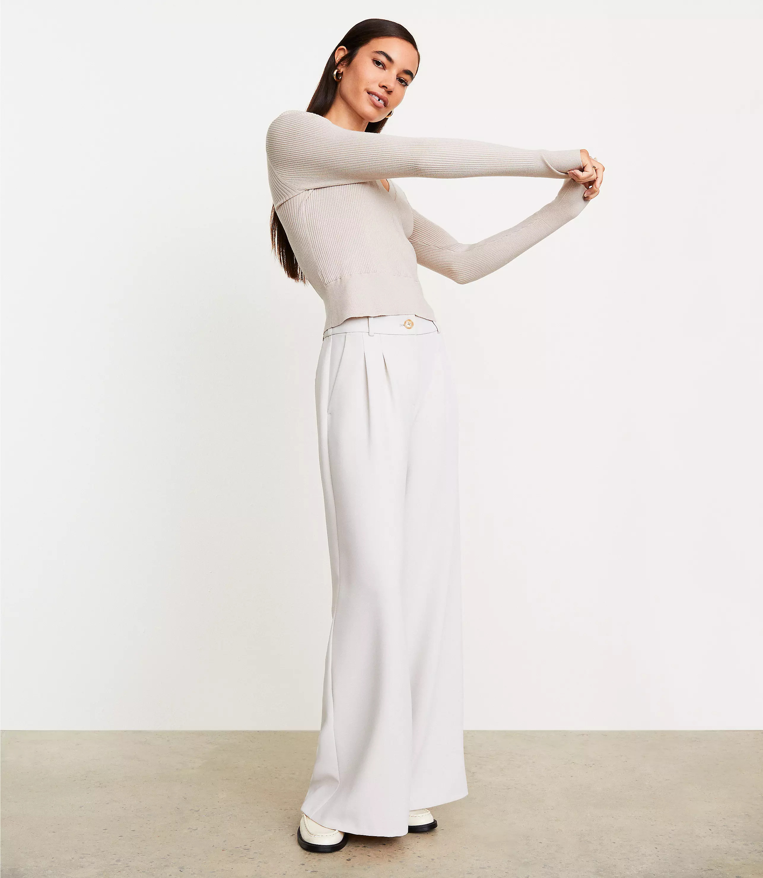 Petite LOFT Versa Ribbed Wrap Sweater | LOFT