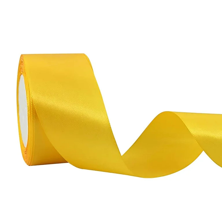 Clearance! Nomeni Ribbon Yellow Blue Double Sided Satin Width 2.5Cm for Bow Bouquet, Gift Wrappin... | Walmart (US)