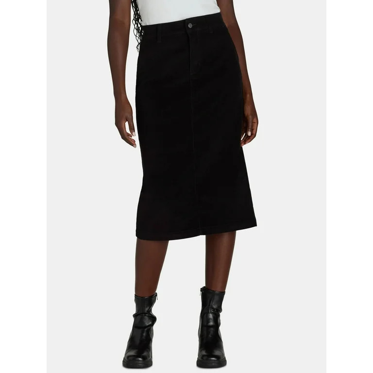 Time and Tru Women’s and Women’s Plus Corduroy Midi Skirt Sizes 2-22 | Walmart (US)