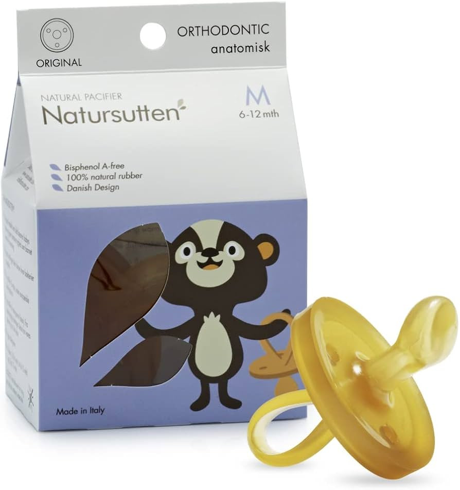 Natursutten Pacifiers 6-12 Months - 1-Pack Original Shield Orthodontic Nipple Natural Rubber Safe... | Amazon (US)