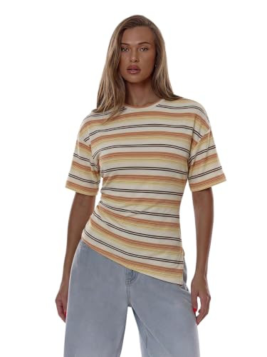 SOLY HUX Women's Striped T Shirt Split Asymmetrical Casual Summer Tee Tops | Amazon (US)