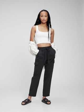 High Rise Pleated Cargo Pants with Washwell | Gap (US)