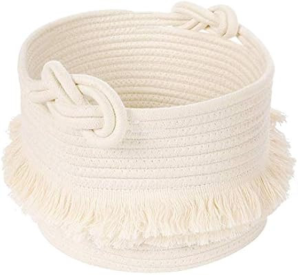 Small Woven Storage Baskets Cotton Rope Decorative Hamper for Diaper, Blankets, Magazine and Keys... | Amazon (CA)