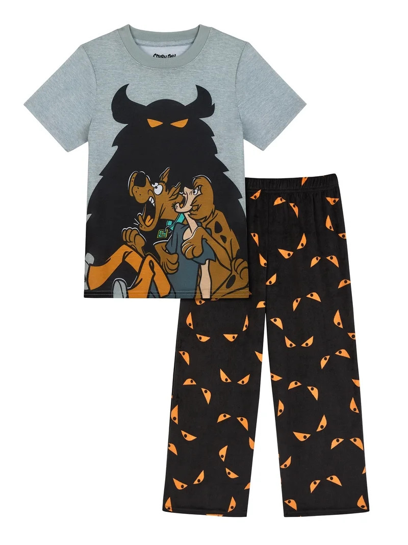 Scooby Doo Boys Halloween Short Sleeve Sleep Top and Pants Pajama Set, 2-Piece, Sizes 4-12 | Walmart (US)