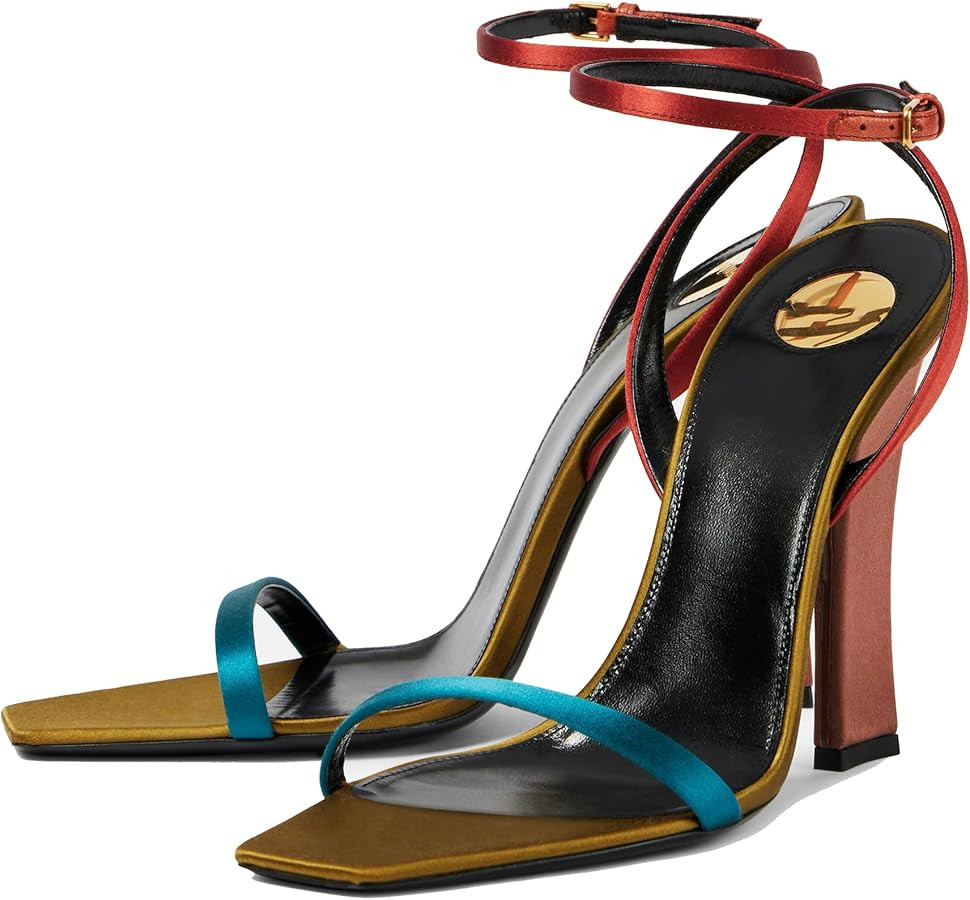 Arqa Women's Fashionable High Heel Satin Sandals Classic Simple Stiletto Buckle-Fastening Ankle S... | Amazon (US)