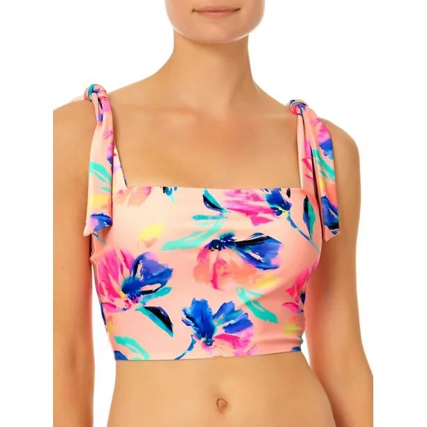 No Boundaries Juniors' Shoulder Tie Bralette Bikini Swim Top | Walmart (US)
