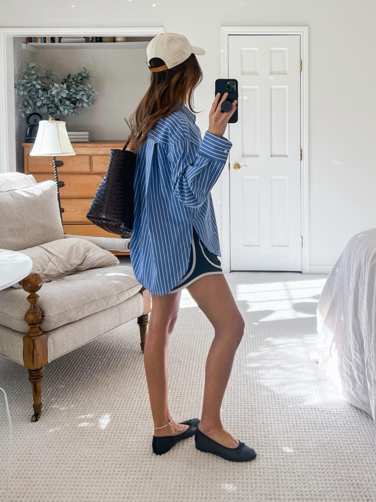 My favorite outfit at the moment: a big button up shirt, running shorts, and ballet flats.

#LTKStyleTip #LTKItBag #LTKShoeCrush