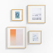 4-Piece Brushed Brass Gallery Wall Picture Frame Set + Reviews | Crate & Barrel | Crate & Barrel