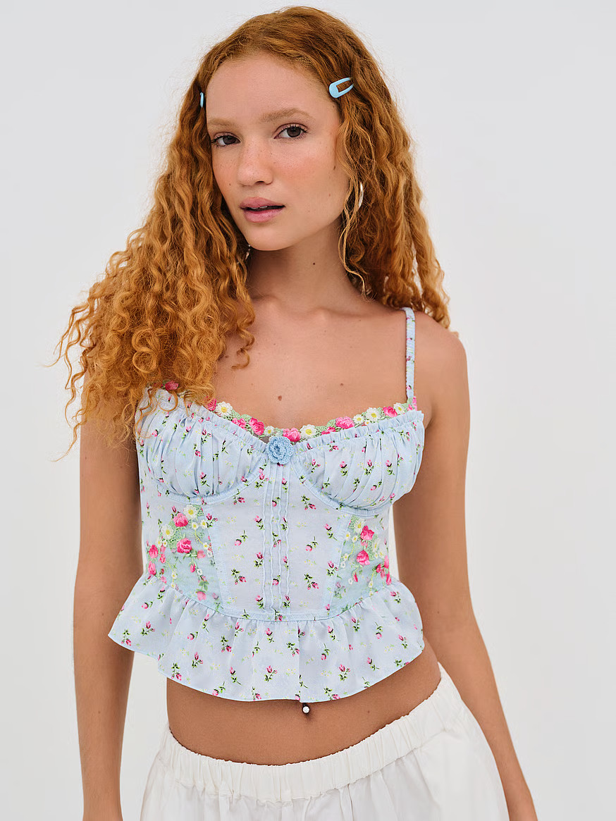 Buy Aurelia Bustier, Blue/Pink - Order BUSTIER-LINGERIE online - Victoria's Secret US | Victoria's Secret (US / CA )