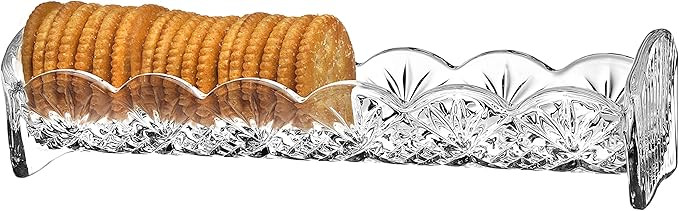 Godinger Dublin Cracker Tray, Snack Dish, Crystal Serving Tray for Crackers, Appetizers, Snacks &... | Amazon (US)