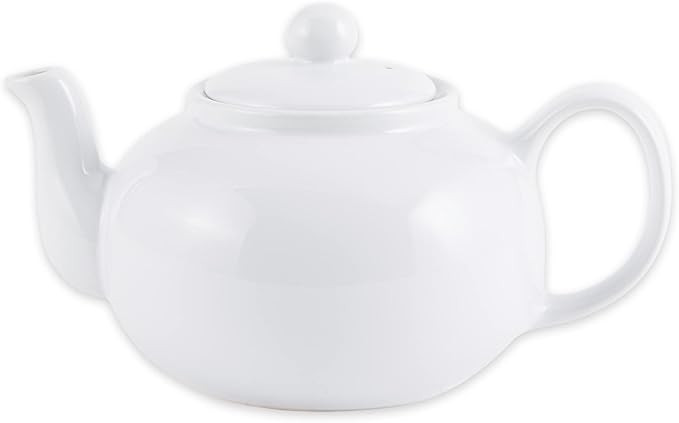 RSVP International Stoneware Teapot Collection, Microwave and Dishwasher Safe, 16 oz, White | Amazon (US)