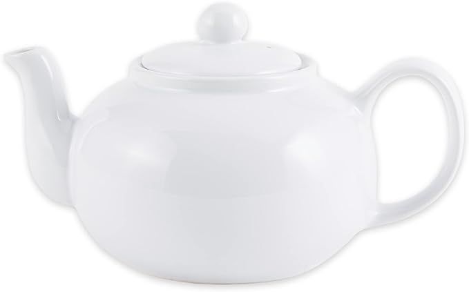 RSVP International Stoneware Teapot Collection, Microwave and Dishwasher Safe, 16 oz, White | Amazon (US)
