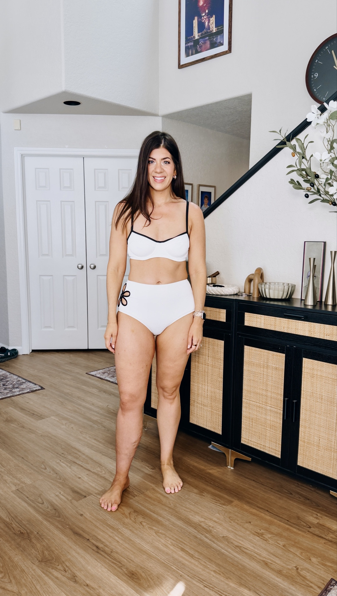 Swim top-36D 
Swim bottom-large 

#LTKMidsize #LTKSaleAlert #LTKSwim