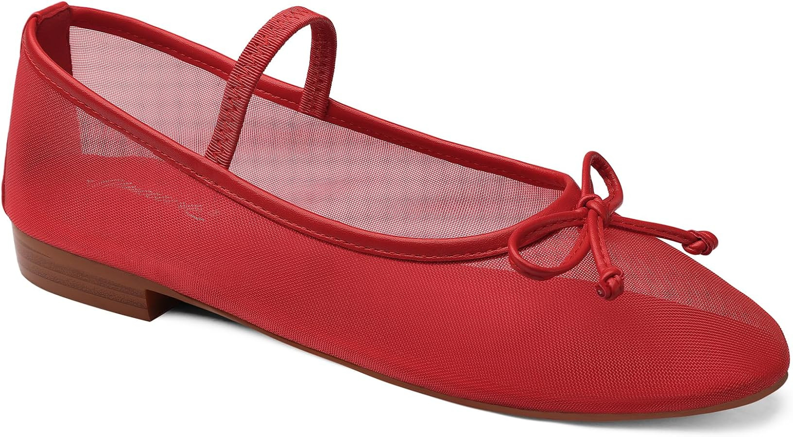 MUCCCUTE Mesh Ballet Flats Shoes for Women Slip On Tulle Ballerina Shoes with Bow Round Toe Comfo... | Amazon (US)