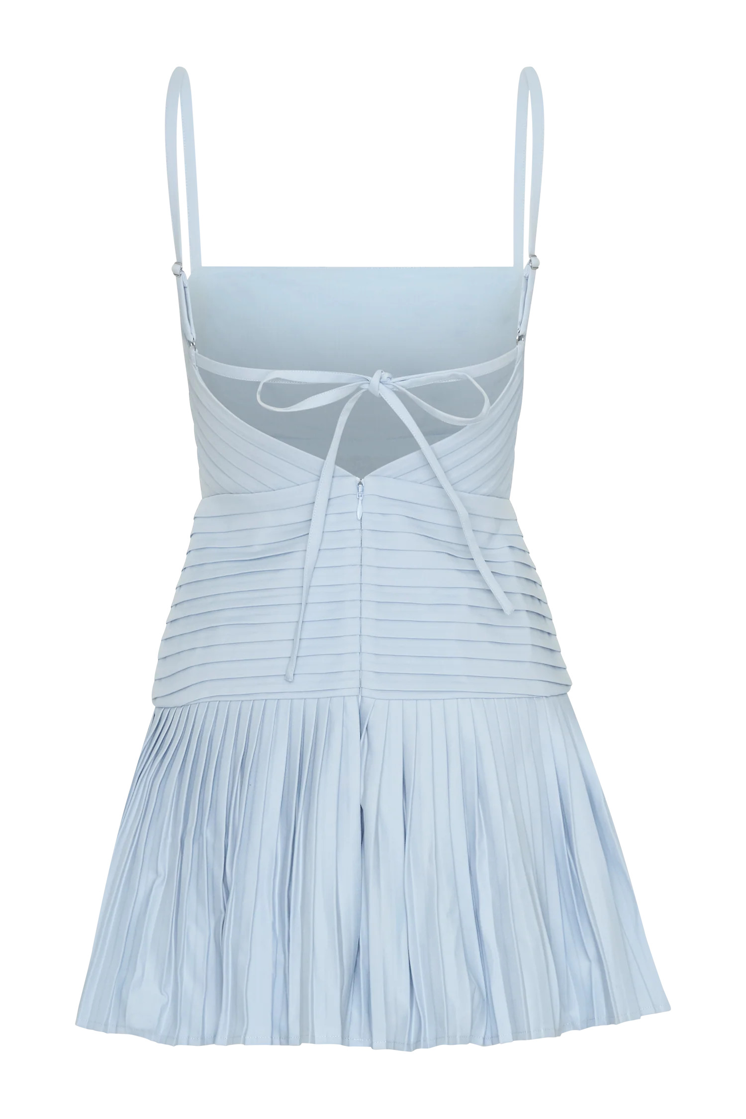 Multi Pleat Mini Dress - Ice Blue | MESHKI US