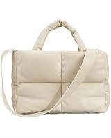 Women Large Quilted Puffer Tote Bag Soft Padded Down Winter Handbag Space Totes Puffer Shoulder B... | Amazon (US)