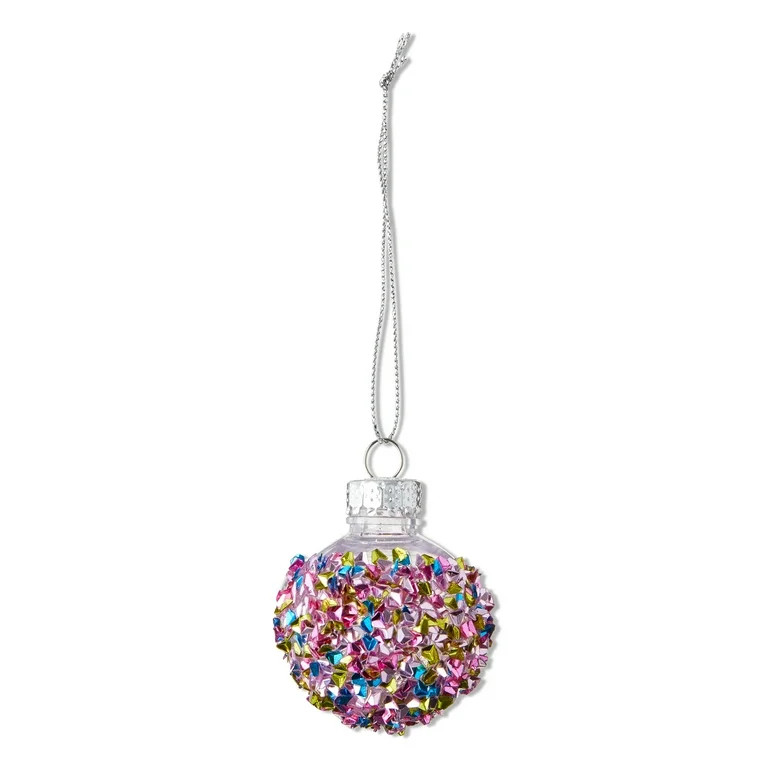 Multicolor Chunky Sequins Mini Ball Christmas Ornaments, 4 Count, by Holiday Time | Walmart (US)
