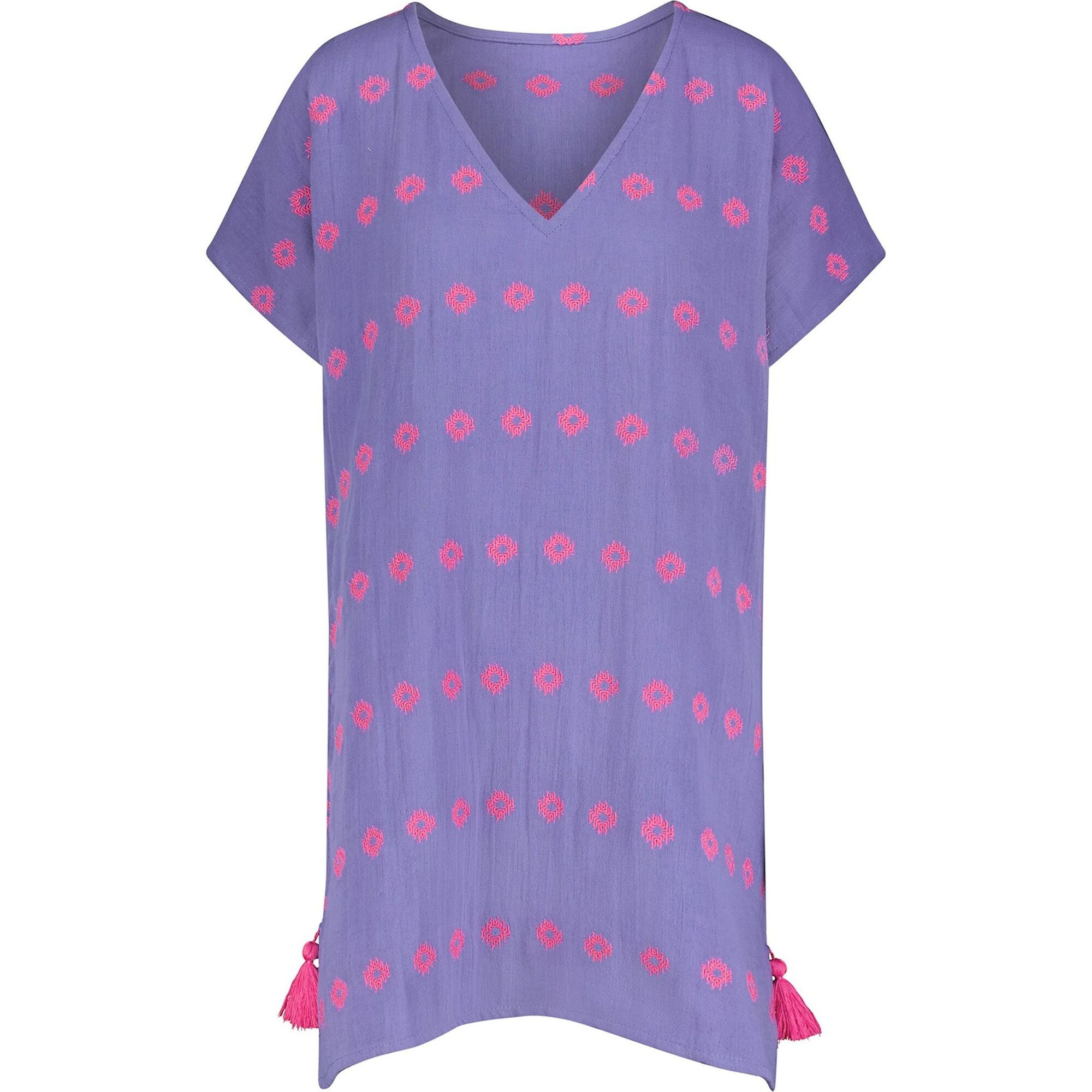 Women's Capucine Embroidered Mini Caftan Dress, Navy | Maisonette