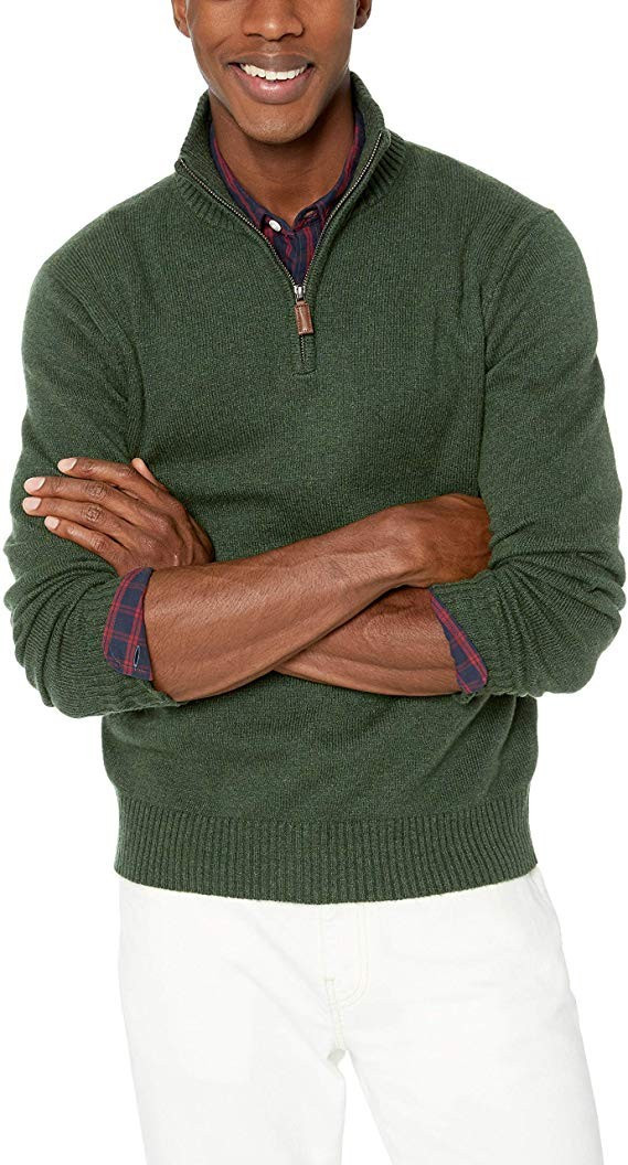 J.Crew Mercantile Men's Supersoft Wool Blend Half-Zip Sweater | Amazon (US)