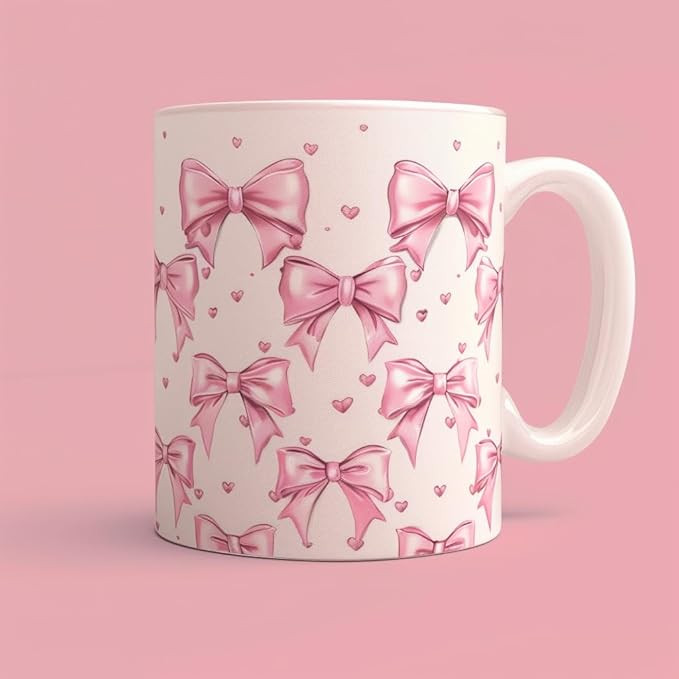 Adorable Bow Gifts for Daughter, Gifts for Girlfriend In Halloween Pink Mug, Pink Gifts for Girls Mug | Amazon (US)